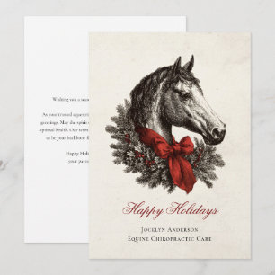 Festive Equestrian Business Corporate Christmas Holiday Card