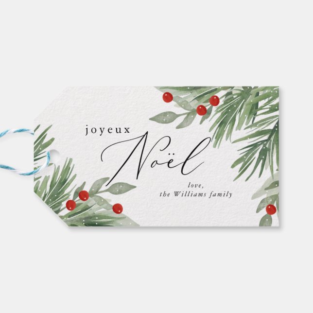 Festive Evergreen Gift tag (Back Horizontal)