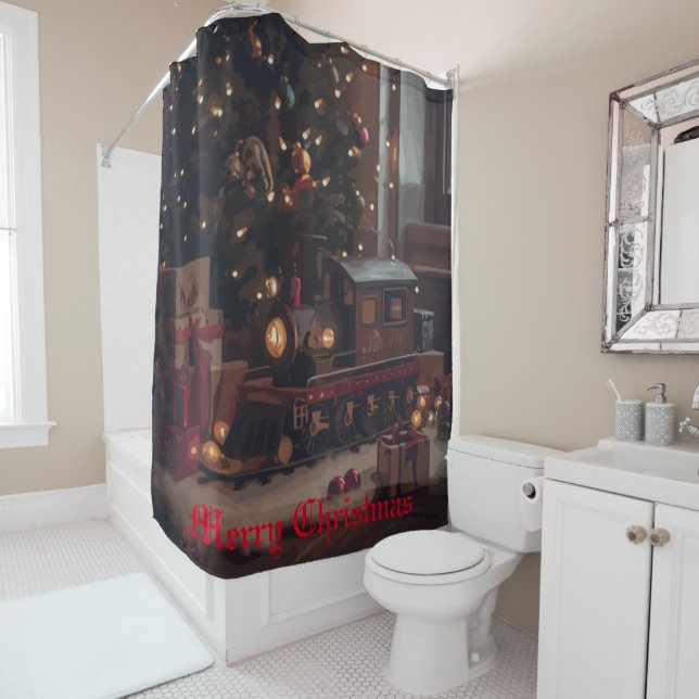 Festive Express Shower Curtain (In Situ)