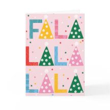 Festive FA LA LA Joyous Folded Greeting Card