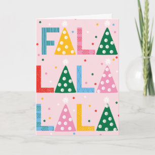 Festive FA LA LA Joyous Folded Greeting Card