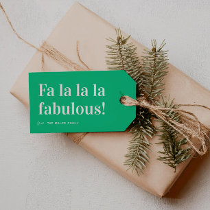 Festive 'Fa La La La Fabulous' Christmas Gift Tags