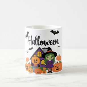 Festive Fall Decorations: Pumpkins & Witches Coffee Mug