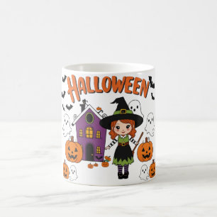 Festive Fall Decorations: Pumpkins & Witches Coffee Mug