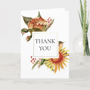 Festive Fall Flower Thank You Card