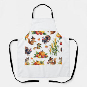 Festive Fall Harvest Watercolor Pattern Classic T- Apron