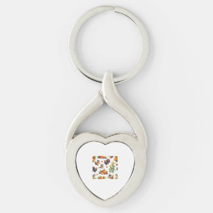 Festive Fall Harvest Watercolor Pattern Classic T- Key Ring