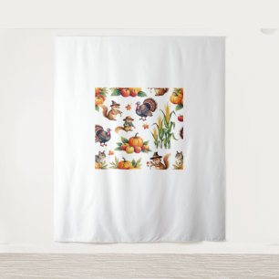 Festive Fall Harvest Watercolor Pattern Classic T- Tapestry