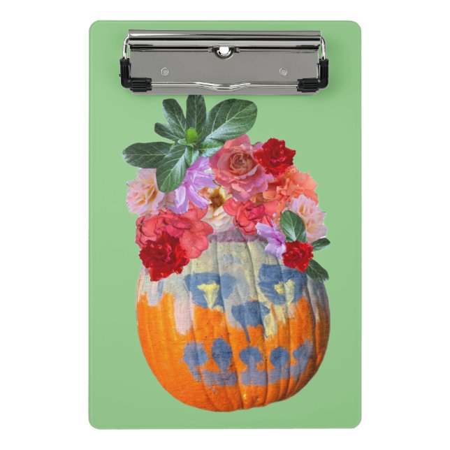 Festive Fall Pumpkin Floral  Mini Clipboard (Front)
