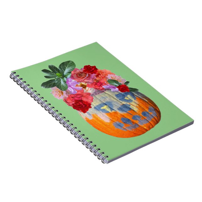 Festive Fall Pumpkin Floral  Notebook (Right Side)