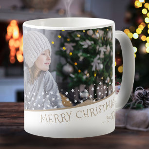 Festive Family Photo Stars Christmas Keepsake Coffee Mug