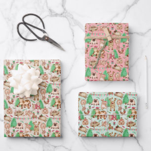 Festive Farm Friends Wrapping Paper Sheet