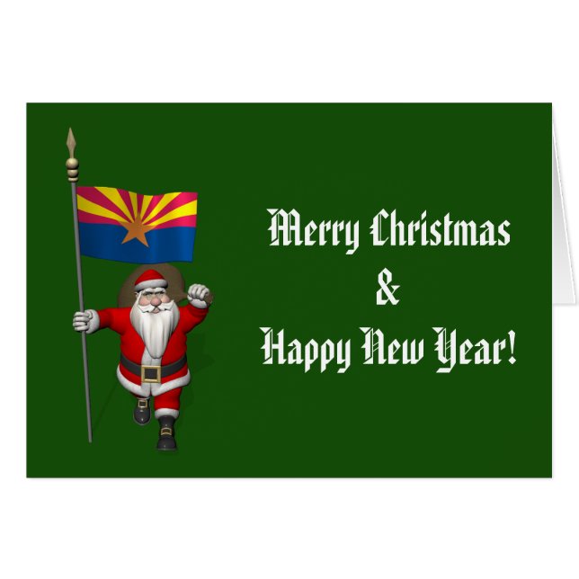 Festive Father Christmas Visiting Arizona (Front Horizontal)