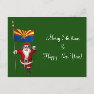 Festive Father Christmas Visiting Arizona Holiday Postcard
