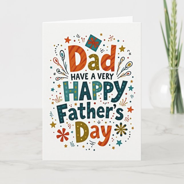 Festive Fathers Day Burst Card (Front)