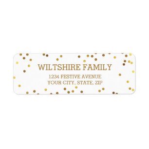 Festive Faux Gold Foil Confetti White