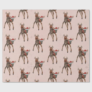 FESTIVE FAWN & ANTLER OWL Wrapping Paper