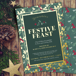 Festive Feast green gold berries Christmas dinner