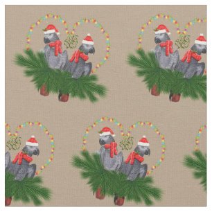 Festive Featherballs Fabric (Beige)