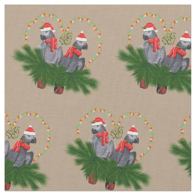 Festive Featherballs Fabric (Beige) (Close Up)