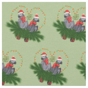 Festive Featherballs Fabric (Light Green)