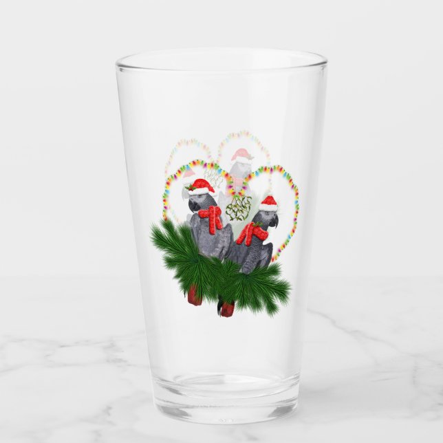 Festive Featherballs Glass (Front)