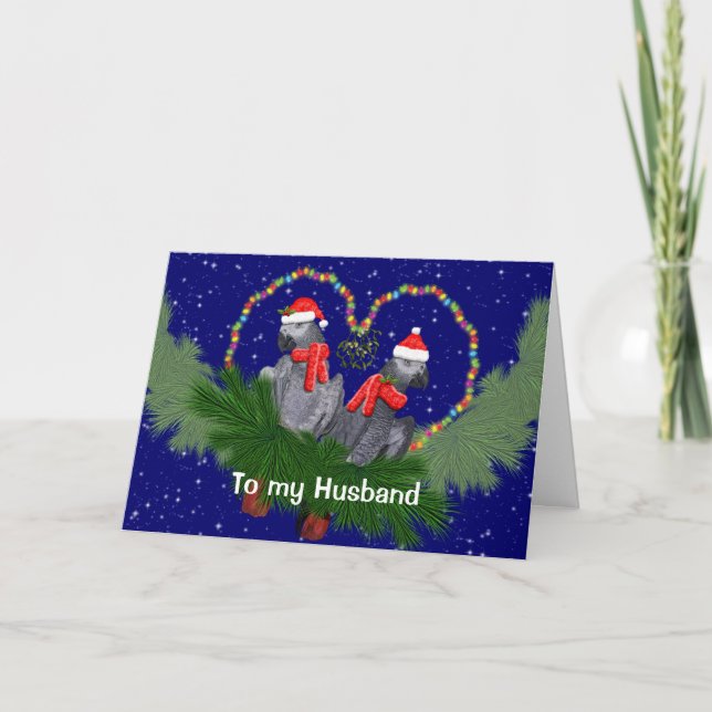 Festive Featherballs (Husband) Card (Front)