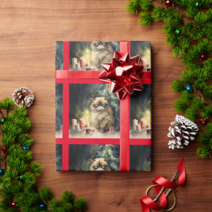 Festive Feline Fun - Cat with Christmas Tree Wrapping Paper
