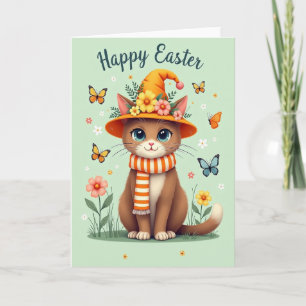 Festive Feline Spring Season Card