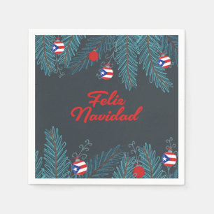 Festive Feliz Navidad Puerto Rican Paper Napkin