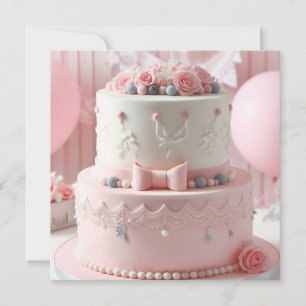 FESTIVE & FEMININE PINK & WHITE FLORAL BIRTHDAY CARD