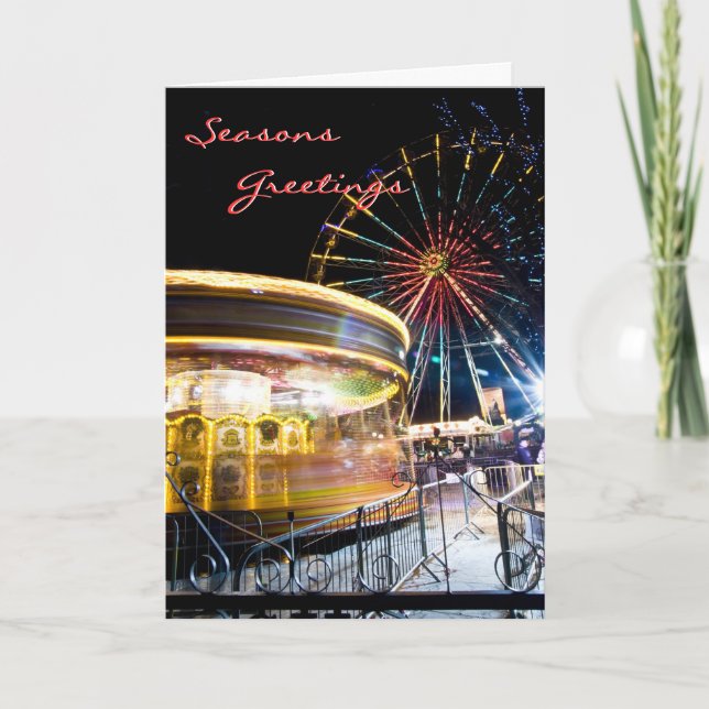 Festive Ferris Wheel Christmas Card (Front)