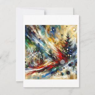 Festive Fervour: Abstract Expressionist Christmas Holiday Card