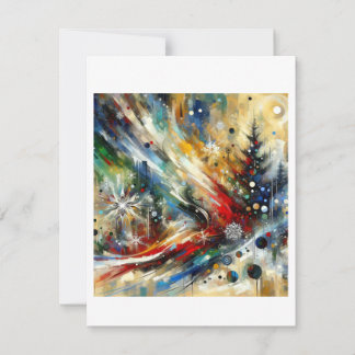 Festive Fervour: Abstract Expressionist Christmas Holiday Card
