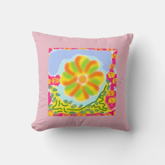 Festive Festival Pink Cushion (Front)