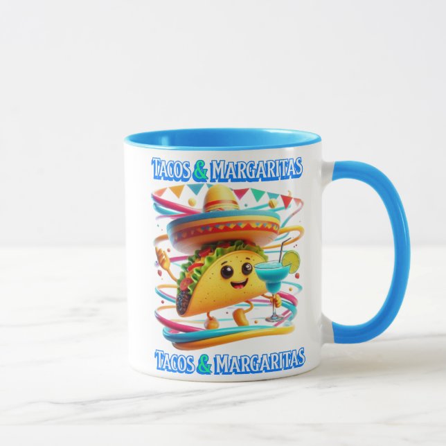 Festive Fiesta Flavours tacos and margaritas Mug (Right)