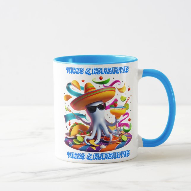 Festive Fiesta Flavours tacos and margaritas Mug (Right)