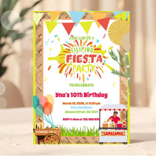 Festive Filipino Fiesta Birthday Invitation