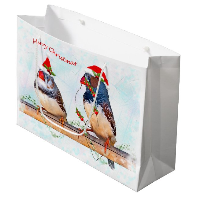 Festive Finches Gift Bag (Front Angled)