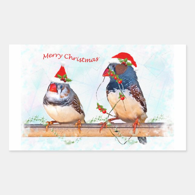 Festive Finches Sticker (Front)