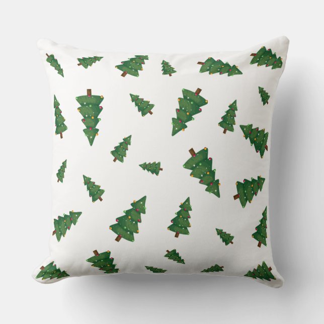Festive Fir – Christmas Tree Pattern Cushion (Front)