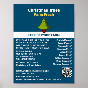 Festive Fir Tree Design, Christmas Tree Sales Poster