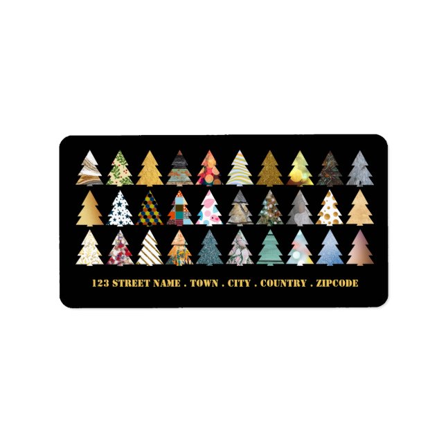 Festive Fir Trees, Christmas Label (Front)