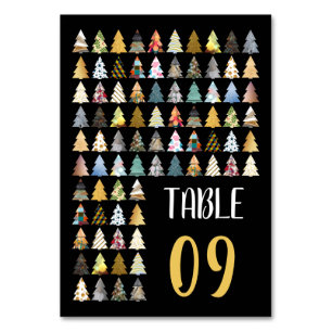 Festive Fir Trees, Christmas Table Number