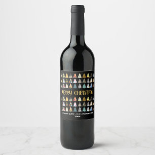 Festive Fir Trees, Christmas Wine Label