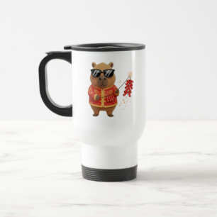 Festive Firecracker Capybara Lunar New Year Travel Mug