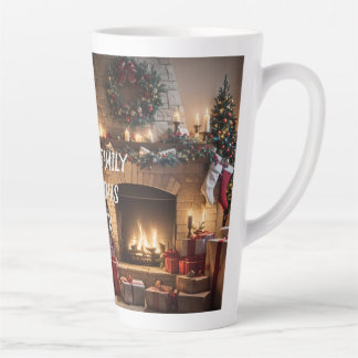 Festive Fireplace - Christmas Tree Magic! Latte Mug
