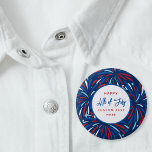 Festive Fireworks Custom 4th of July Party  6 Cm Round Badge<br><div class="desc">Super fun 4th of July party button featuring colourful fireworks and 3 lines of custom text. It's so easy to customise!! Perfect for a festive 4th of July Independence Day party favour, summer BBQ, corporate cookout, family reunion or political campaign button. Check out all the matching items in our collection...</div>
