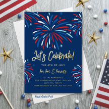 Festive Fireworks Festive July 4th Party Real Gold
