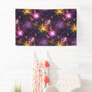 Festive fireworks of hearts   banner